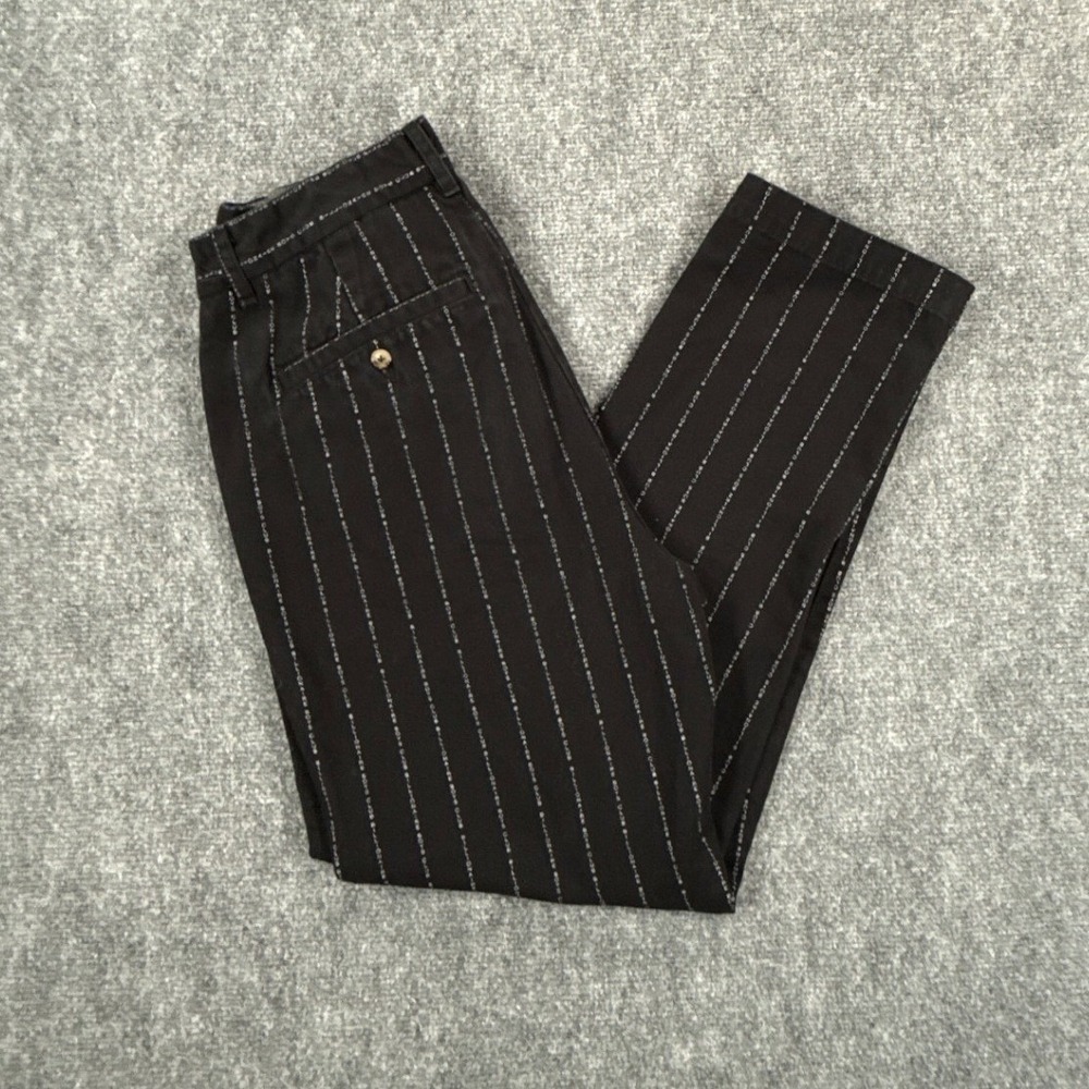 Billionaire Boys Club BBC Mens Size 30 Black Logo Pinstripe Chino Pants